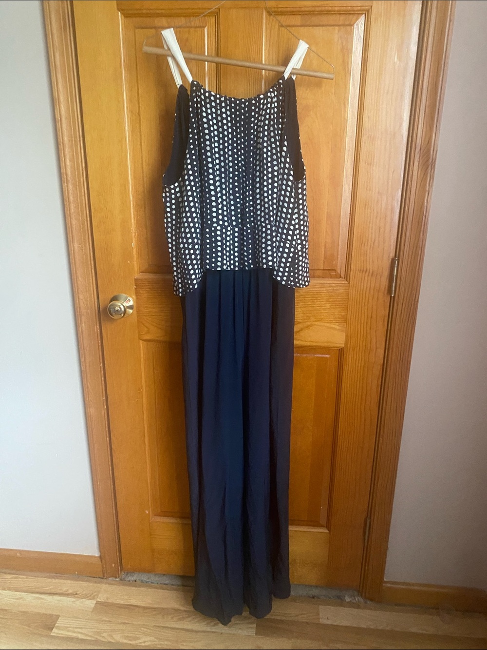 Urban Outfitters, Laureate Lane, Navy and White Polka Dot Maxi Dress